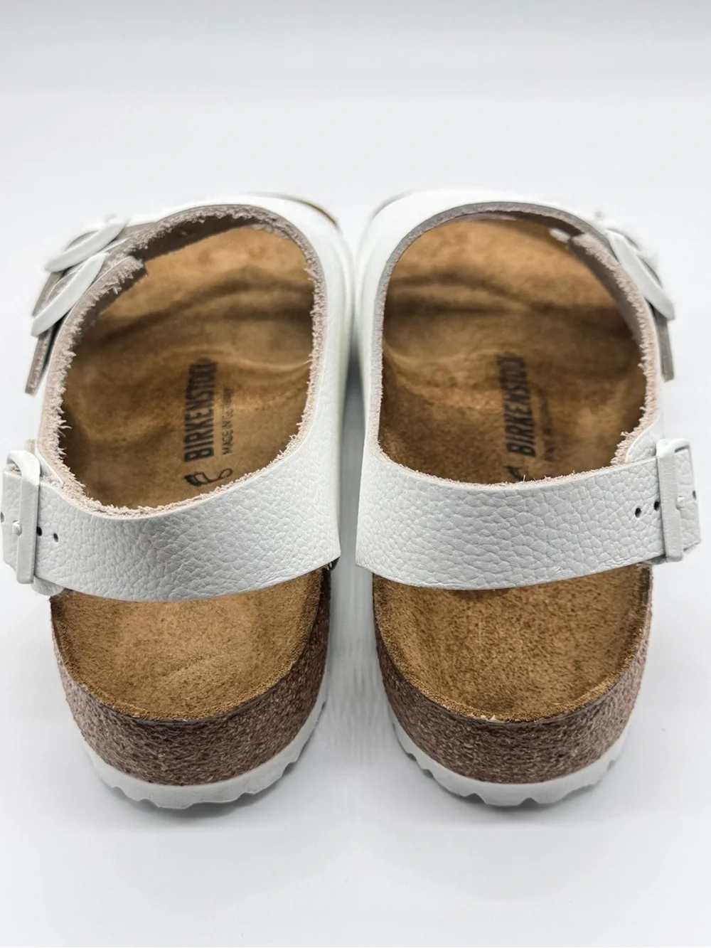 Birkenstock Milano White Leather Sandals NWOB Men 10 L12 Regular Fit EU 43